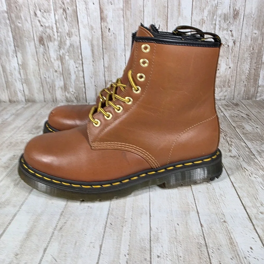 Dr. Martens 1460 Padded Collar Leather Ankle Boots US 10 Womens Brown‎
